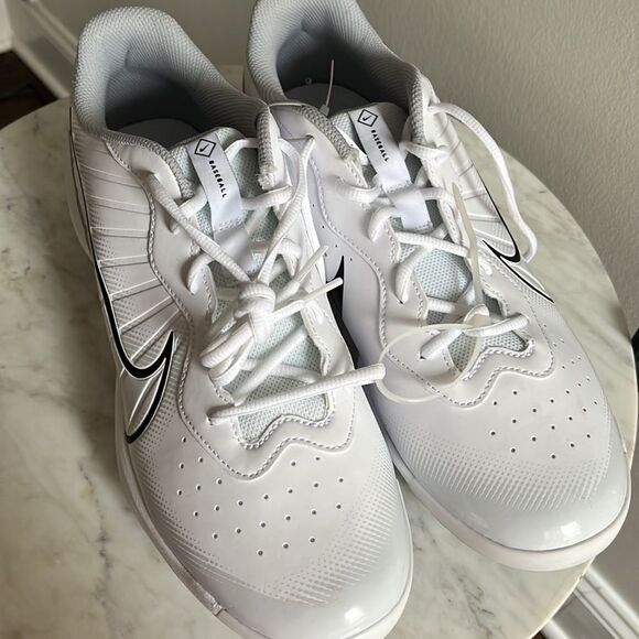 Nike ALPHA HUARACHE VARSITY 4 LOW Baseball Cleats WHITE WOLF GREY, 13, NWOB - Picture 4 of 5
